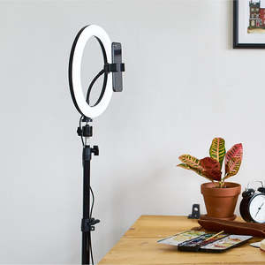 Home Furniture: 10" LED Selfie Ring Light with 1.6M Tripod Stand Phone Holder Photo Live Makeup