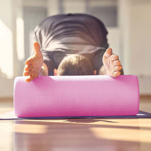 45 x 15cm Physio Yoga Pilates Foam Roller – Pink Exercise & Recovery Massage Tool