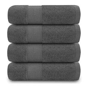 500 GSM Cotton Bath Towels 4 Pack Grey
