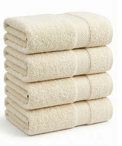 500 GSM Cotton Bath Towels 4 Pack Beige