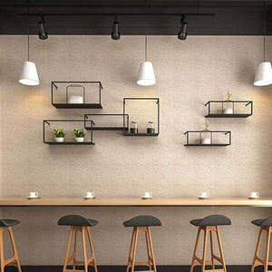 Home Furniture: Floating Shelves Retro Industrial Ledge Black Metal Display Stand