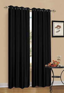 Black 2X Blockout Curtains – Blackout Window Draperies Pair with Eyelets for B&hellip;