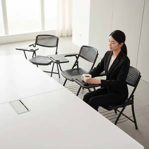 3pc Folding Lecture Chair Set with Table Top for Training & Events