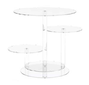 4 Tier Acrylic Cupcake Stand 30cm Clear Dessert Display Tower