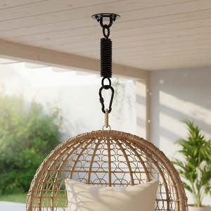 Sports Fitness: Heavy Duty Swing Hanger Suspension Ceiling Hook with Spring & Carabiner