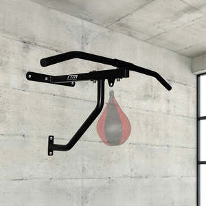 Sports Fitness: Wall-Mounted Chin Up & Pull Up Bar with Punching Bag and Speedball Training Station Combo