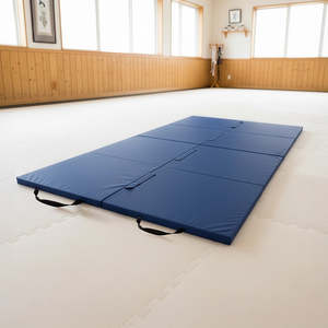 Sports Fitness: 240x122cm Blue Folding Exercise Mat – Ideal for Gymnastics, Yoga, Karate & Martial Arts