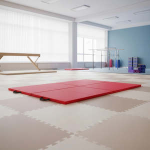 240x122cm Red Folding Exercise Mat – Ideal for Gymnastics, Yoga, Karate & Martial Arts