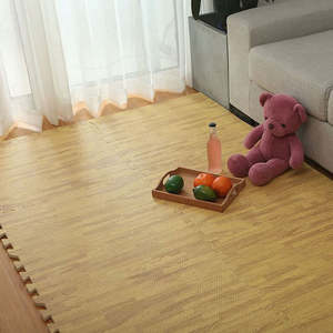 Sports Fitness: Gym Floor Mats – 12 Interlocking Wood-Colour EVA Tiles