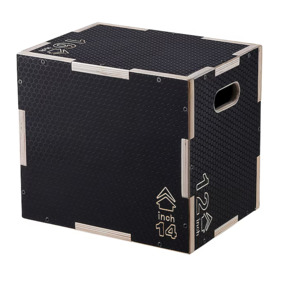 Gym And Fitness Accessories: 3 in 1 Wooden Plyometric Jump Box 16 14 12 Inch Anti-Slip Plyo Box for Home Gym, CrossFit & Fitness Training