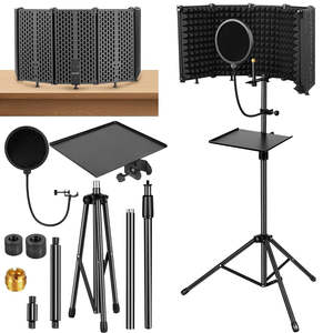 Home Entertainment: Microphone Stand with Isolation Shield, Pop Filter & Tray