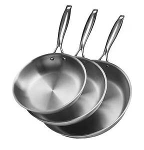Tri Ply Stainless Steel Frying Pan Set 24 28 32cm Induction