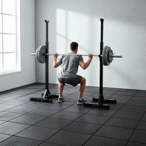 Sports Fitness: Adjustable Squat Rack Pair for Home Gym Barbell Training