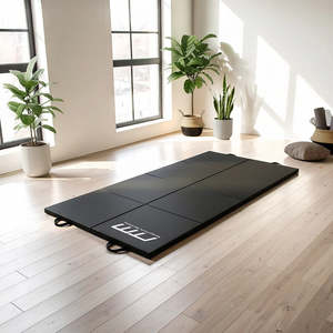 Sports Fitness: 240x122cm Black Folding Exercise Mat – Ideal for Gymnastics, Yoga, Karate & Martial Arts
