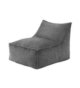 Office Furniture: Grey Corduroy Bean Bag Chair Cover Washable No Filler Adult