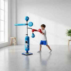 Kids Boxing Bag with Adjustable Height and Suction Cup Base