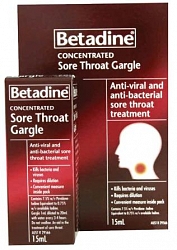 Betadine Concentrated Sore Throat Gargle 15ml Fairfield Pharmacy
