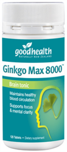 Products: Ginkgo Max 8000 120 Tabs Fairfield Pharmacy