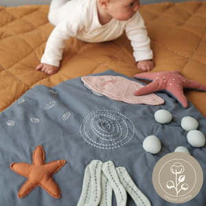 Fabelab | Organic Cotton Activity Blanket Play Mat - Underwater