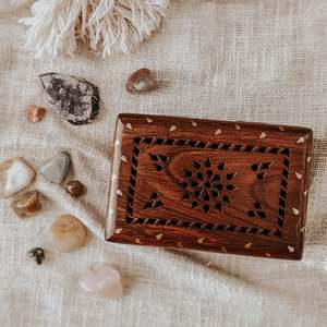 Wooden Keepsake Treasure Box with Secret Lock