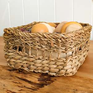 Fair Trade Baskets: Square Woven Tray - Hogla Rope