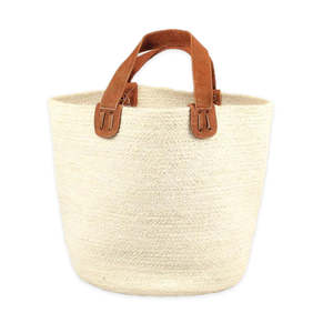 Corr The Jute Works: Jute Tote Bag with Suede Handles