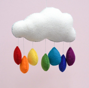 Tara Treasures | Felt Cloud Hanging Rainbow Mobile (3 sizes)