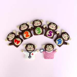 Tara Treasures | Finger Puppet Set - Five Little Monkeys