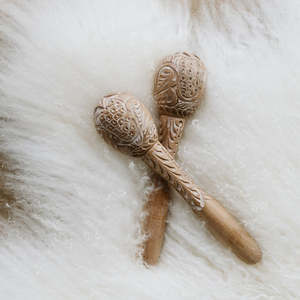 Equitable Marketing Association: Carved Wooden Shaker Set