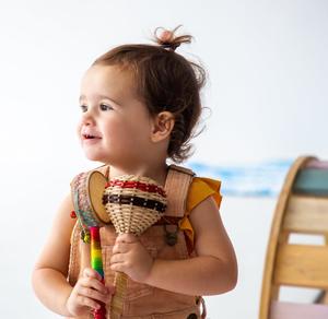 Equitable Marketing Association: Cane Maraca with Bells - Large