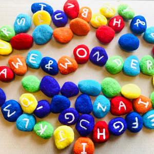 Rainbow Felt Pebble Set | Alphabet