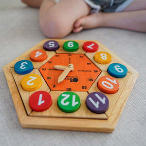 Loose Part Play: Qtoys | Wooden Clock Puzzle
