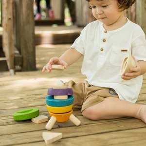 Plan Toys Plantoys: Wooden Rocket Stacker