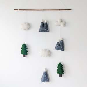 Wall Decor: Felt Wall Hanging - Mountains