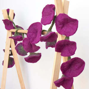 Wall Decor 1: Tara Treasures | Felt Garland - Violet Flower Vine