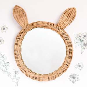 Tara Treasures | Rattan Mirror - Little Bunny
