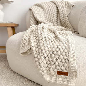 Chunky Throw Blanket - Bone