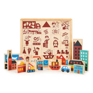 Vehicles: Mentari Toys | Wooden Town Puzzle