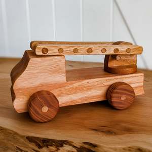 Vehicles: Natural Wooden Fire Truck