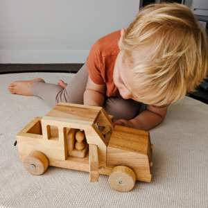 Vehicles: Qtoys | Natural Wooden Safari Jeep