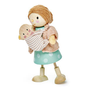 Tender Leaf Toys: Wooden Doll - Mrs Goodwood and Baby