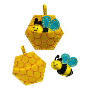 Kids Craft Kit | DIY Felt Creations - Bee in a Beehive Pocket