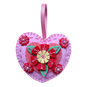 Kids Craft Kit | DIY Felt Creations - Flower Heart Decoration