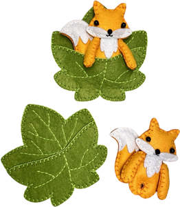 Kids Craft Kit | DIY Felt Creations - Little Fox with Leaf Pocket