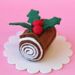 Juni Moon | Felt Food - Christmas Yule Log