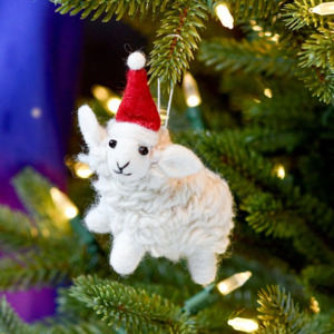 Ethical Gifts Christmas Collection: Tara Treasures | Christmas Decoration - Felt Sheep