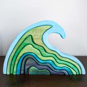 Large Wooden Wave Stacker
