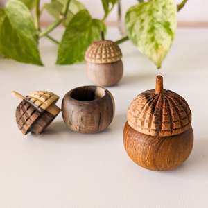 Wooden Acorn Tooth Fairy Box