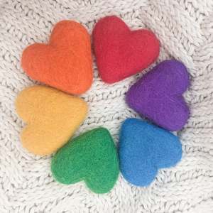 Felt Pocket Hearts - Set of 6