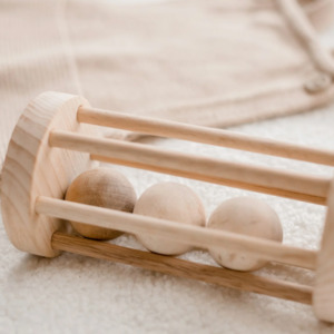 Montessori Inspired Toys: Qtoys | Wooden Ball Rattle